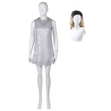 Joker: Folie à Deux (2024) Harley Quinn Disco Women Sequin Dress Suit Cosplay Costume Halloween Carnival Outfit