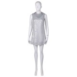 Joker: Folie à Deux (2024) Harley Quinn Disco Women Sequin Dress Suit Cosplay Costume Halloween Carnival Outfit