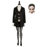 Joker: Folie à Deux (2024) Harley Quinn Black Uniform Suit Cosplay Costume Halloween Carnival Outfit