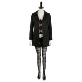 Joker: Folie à Deux (2024) Harley Quinn Black Uniform Suit Cosplay Costume Halloween Carnival Outfit