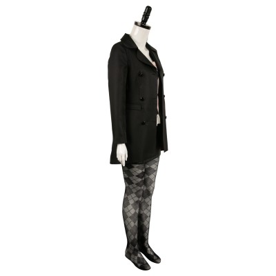 Joker: Folie à Deux (2024) Harley Quinn Black Uniform Suit Cosplay Costume Halloween Carnival Outfit