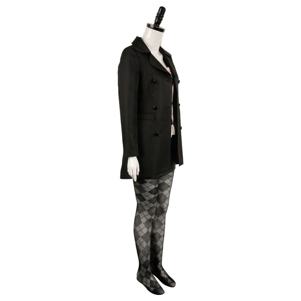 Joker: Folie à Deux (2024) Harley Quinn Black Uniform Suit Cosplay Costume Halloween Carnival Outfit