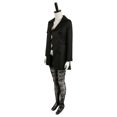 Joker: Folie à Deux (2024) Harley Quinn Black Uniform Suit Cosplay Costume Halloween Carnival Outfit