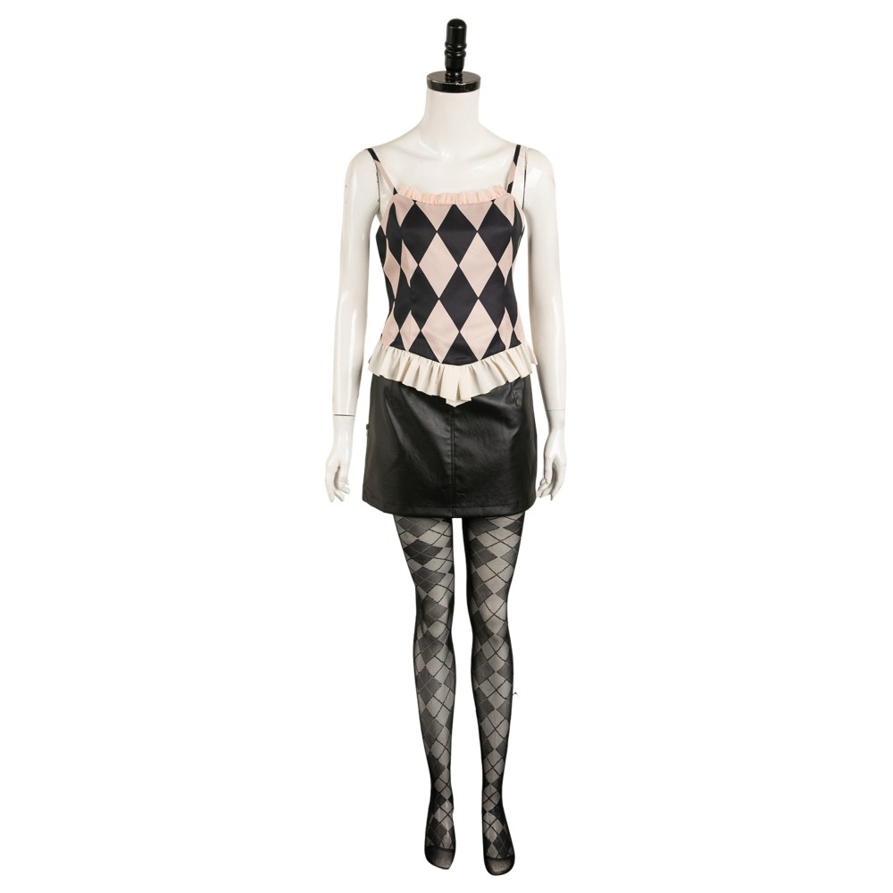 Joker: Folie à Deux (2024) Harley Quinn Black Uniform Suit Cosplay Costume Halloween Carnival Outfit