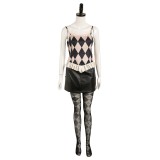 Joker: Folie à Deux (2024) Harley Quinn Black Uniform Suit Cosplay Costume Halloween Carnival Outfit