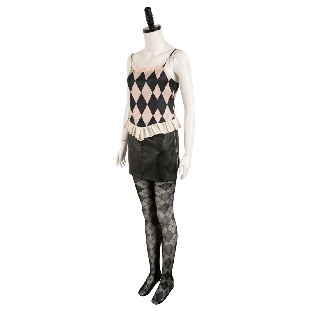Joker: Folie à Deux (2024) Harley Quinn Black Uniform Suit Cosplay Costume Halloween Carnival Outfit