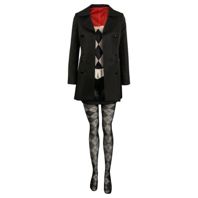 Joker: Folie à Deux (2024) Harley Quinn Black Uniform Suit Cosplay Costume Halloween Carnival Outfit