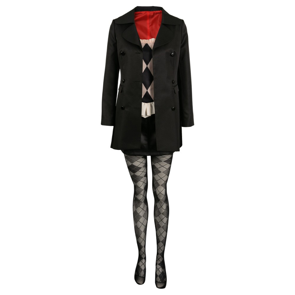Joker: Folie à Deux (2024) Harley Quinn Black Uniform Suit Cosplay Costume Halloween Carnival Outfit