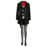 Joker: Folie à Deux (2024) Harley Quinn Black Uniform Suit Cosplay Costume Halloween Carnival Outfit