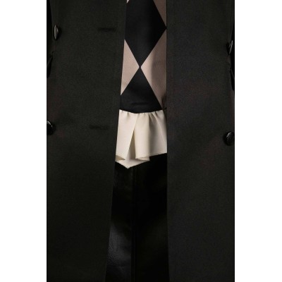 Joker: Folie à Deux (2024) Harley Quinn Black Uniform Suit Cosplay Costume Halloween Carnival Outfit