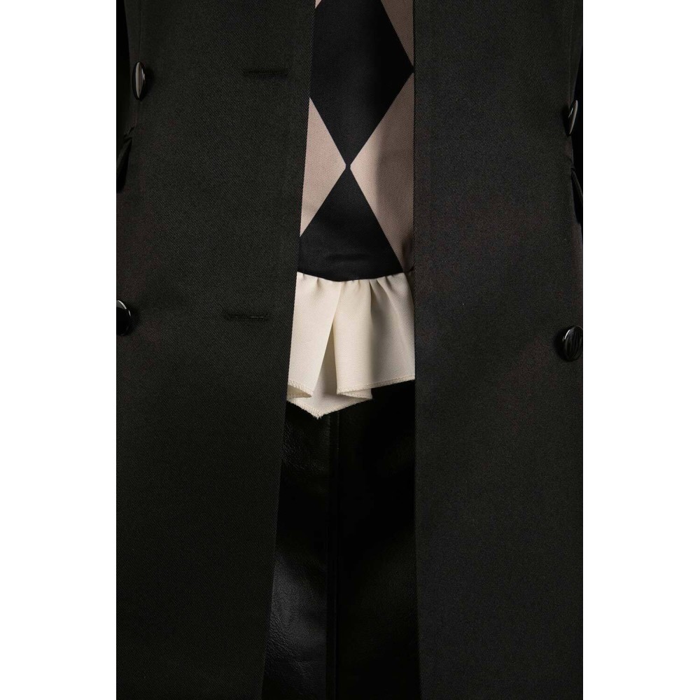 Joker: Folie à Deux (2024) Harley Quinn Black Uniform Suit Cosplay Costume Halloween Carnival Outfit
