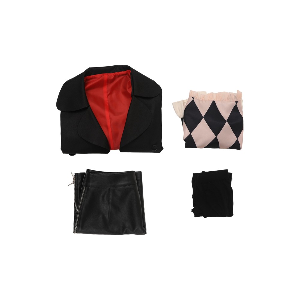 Joker: Folie à Deux (2024) Harley Quinn Black Uniform Suit Cosplay Costume Halloween Carnival Outfit