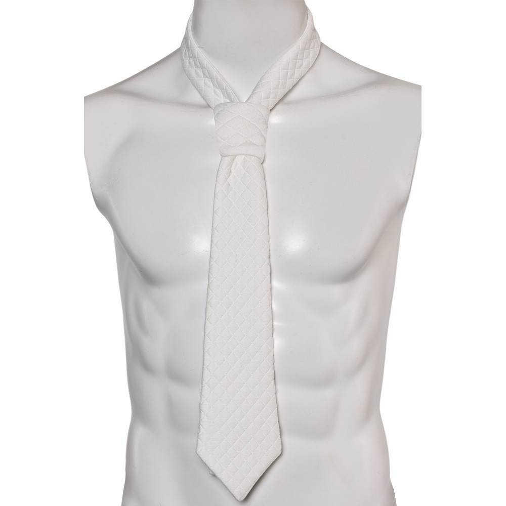 Joker: Folie à Deux (2024) Arthur Fleck White Necktie Accessories Props Cosplay Costume Halloween Carnival