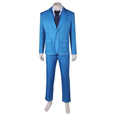 Joker: Folie à Deux (2024) Arthur Fleck Blue Suit Uniform Cosplay Costume Halloween Carnival Outfit