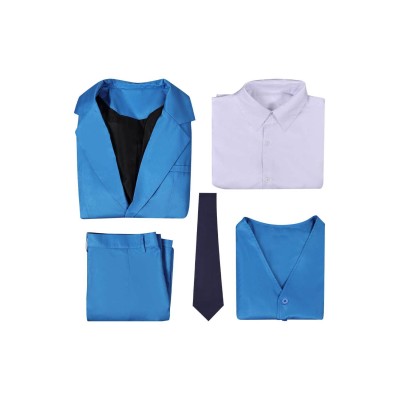 Joker: Folie à Deux (2024) Arthur Fleck Blue Suit Uniform Cosplay Costume Halloween Carnival Outfit