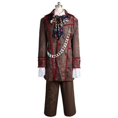 Johnny Depp Mad Hatter Suit Cosplay Costume Halloween Carnival Outfit
