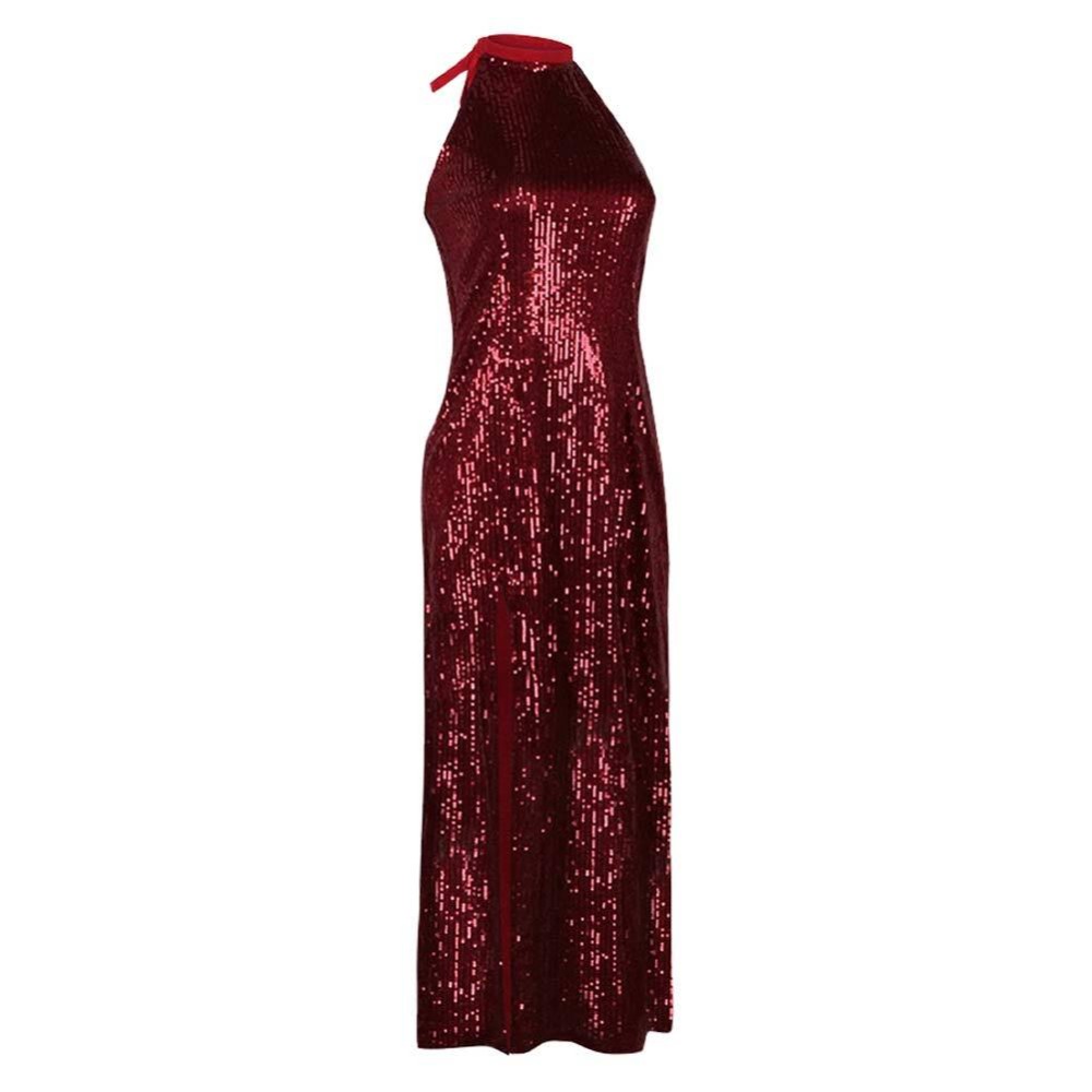 John Wick Eve Macarro The Ballerina Claret Sleeveless Gown Party Cosplay Costume Halloween Carnival