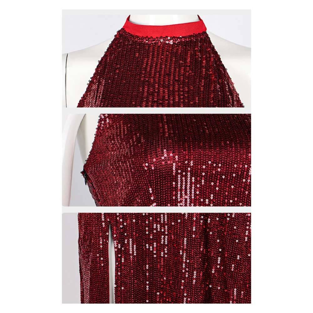 John Wick Eve Macarro The Ballerina Claret Sleeveless Gown Party Cosplay Costume Halloween Carnival