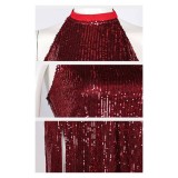 John Wick Eve Macarro The Ballerina Claret Sleeveless Gown Party Cosplay Costume Halloween Carnival