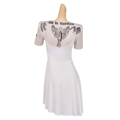 John Wick (2025) Eve Macarro Women White Printed Dress Party Cosplay Costume Halloween Carnival