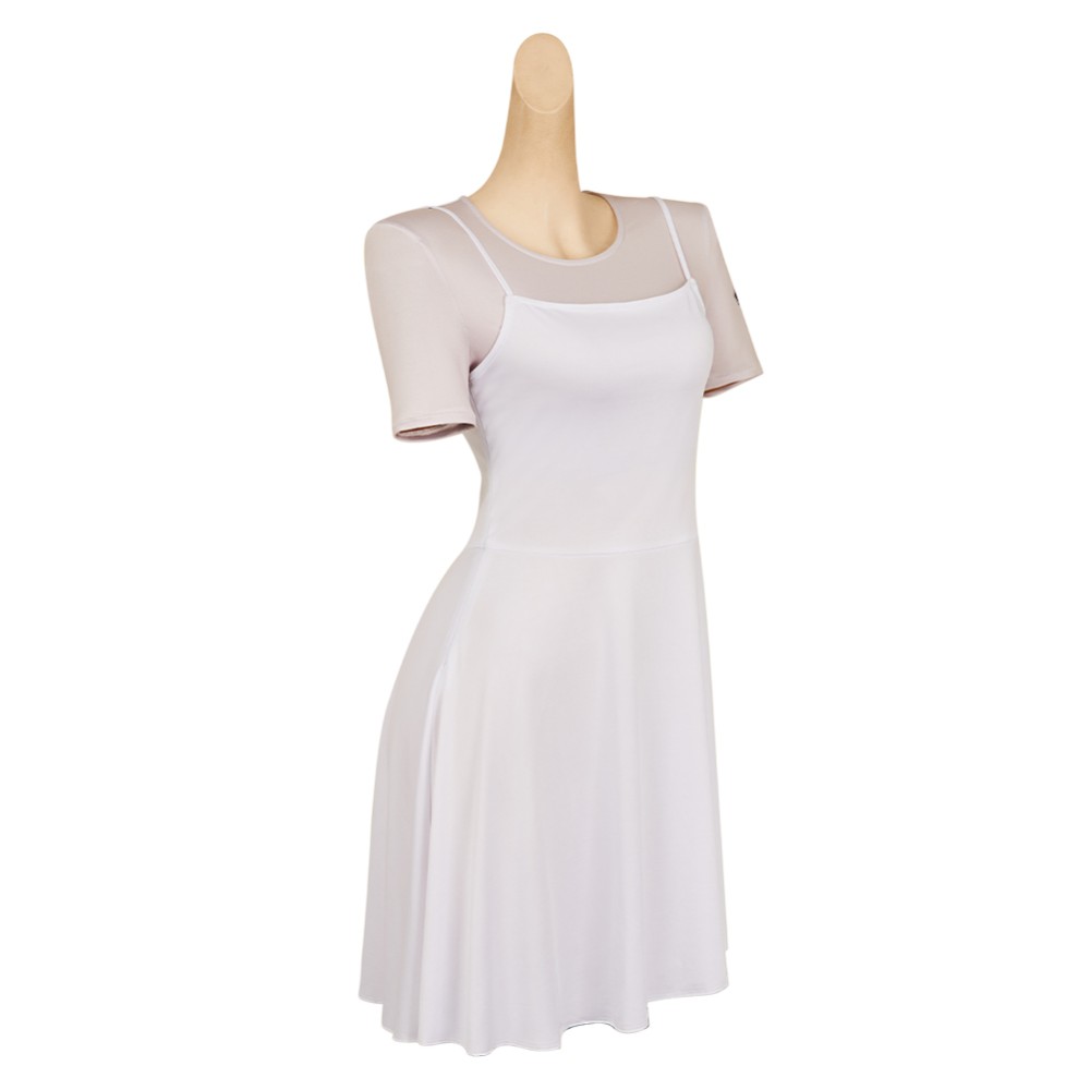 John Wick (2025) Eve Macarro Women White Printed Dress Party Cosplay Costume Halloween Carnival