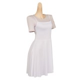 John Wick (2025) Eve Macarro Women White Printed Dress Party Cosplay Costume Halloween Carnival