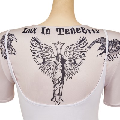 John Wick (2025) Eve Macarro Women White Printed Dress Party Cosplay Costume Halloween Carnival