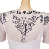 John Wick (2025) Eve Macarro Women White Printed Dress Party Cosplay Costume Halloween Carnival