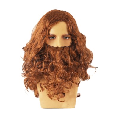 Jesus Santa Claus Kids Adult Wig Long Curly Hair Heat Resistant Synthetic Hair Accessories Cosplay Costume Halloween Carnival