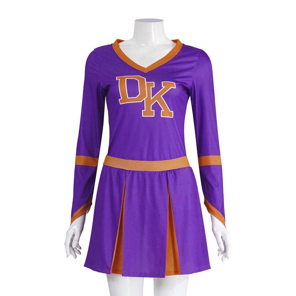Jennifer's Body Jennifer Check Purple Cheerleader Dress Cosplay Costume Halloween Carnival Outfit