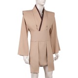 Jedi Knight Brown Cosplay Costume Halloween Carnival Outfit