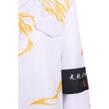 Japanese Bosozoku Kimono White Coat Pants Suit Cosplay Costume Halloween Carnival Outfit