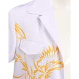 Japanese Bosozoku Kimono White Coat Pants Suit Cosplay Costume Halloween Carnival Outfit