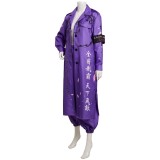 Japanese Bosozoku Kimono Purple Coat Pants Suit Cosplay Costume Halloween Carnival Outfit