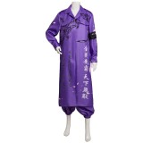 Japanese Bosozoku Kimono Purple Coat Pants Suit Cosplay Costume Halloween Carnival Outfit