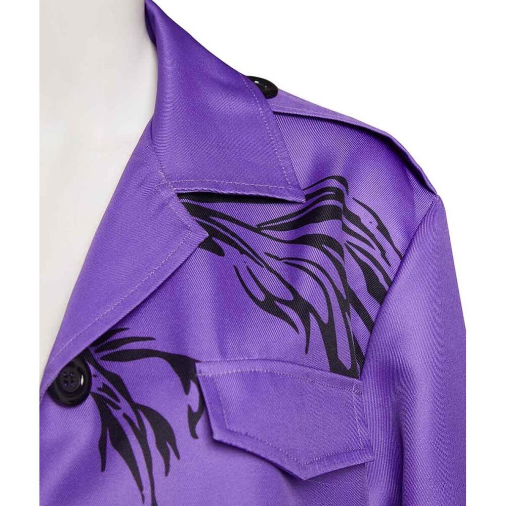 Japanese Bosozoku Kimono Purple Coat Pants Suit Cosplay Costume Halloween Carnival Outfit
