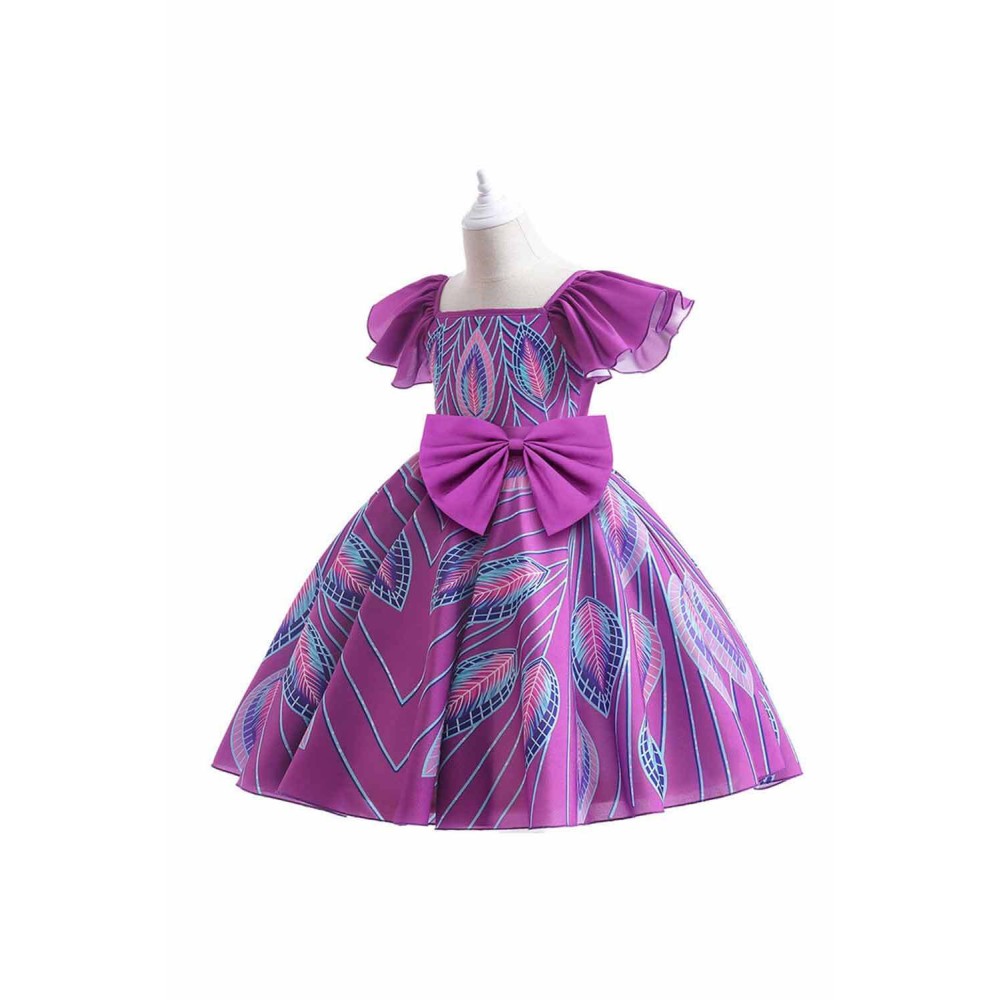 Iwájú Tola Martins Kids Girls Purple Stain Dress Suit Cosplay Costume Halloween Carnival Outfit