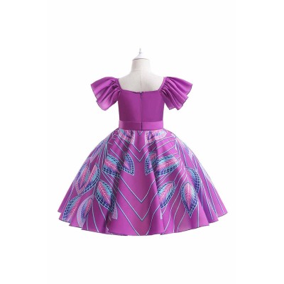 Iwájú Tola Martins Kids Girls Purple Stain Dress Suit Cosplay Costume Halloween Carnival Outfit