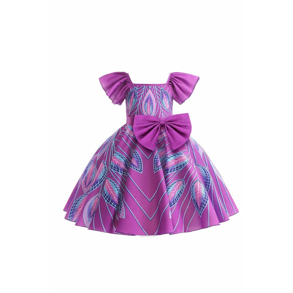 Iwájú Tola Martins Kids Girls Purple Stain Dress Suit Cosplay Costume Halloween Carnival Outfit