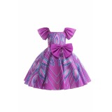 Iwájú Tola Martins Kids Girls Purple Stain Dress Suit Cosplay Costume Halloween Carnival Outfit