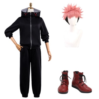 Itadori Yuji Black Sportswear Cosplay Costume Halloween Carnival Outfit