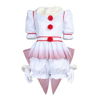 IT Pennywise Unisex White Cosplay Costume Halloween Carnival Outfit