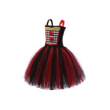 IT Pennywise Kids Girls Red Tutu Dress Suit Cosplay Costume Halloween Carnival Outfit