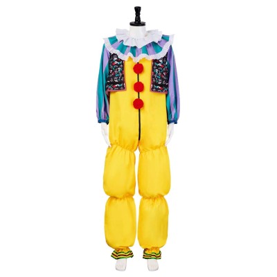 It Pennywise 1990 Retro Yellow Jumpsuit Suit Cosplay Costume Halloween Carnival Outfit