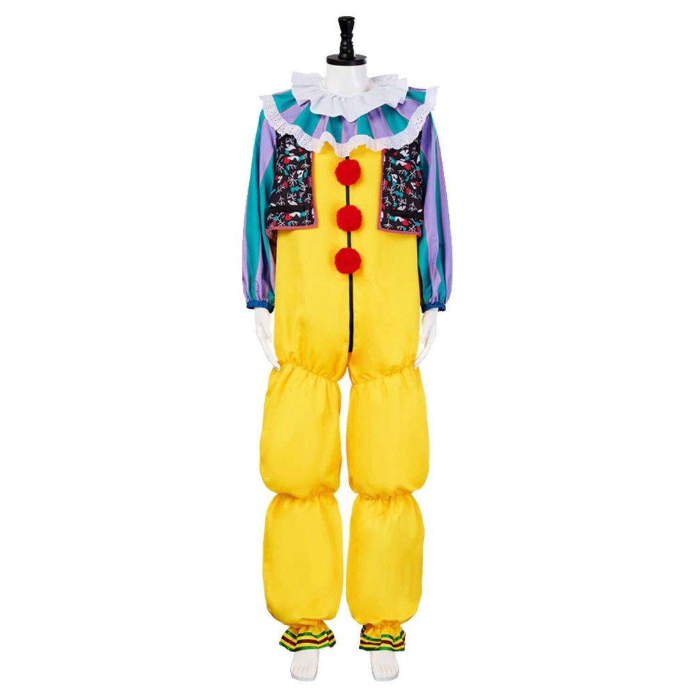 It Pennywise 1990 Retro Yellow Jumpsuit Suit Cosplay Costume Halloween Carnival Outfit