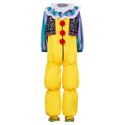 It Pennywise 1990 Retro Yellow Jumpsuit Suit Cosplay Costume Halloween Carnival Outfit