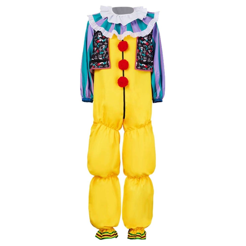 It Pennywise 1990 Retro Yellow Jumpsuit Suit Cosplay Costume Halloween Carnival Outfit