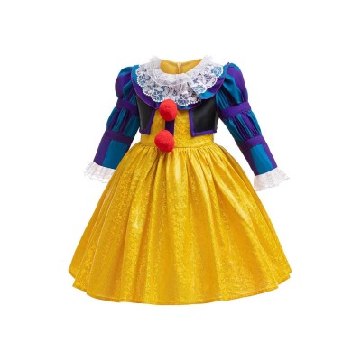 IT 1990 Pennywise Kids Little Girls Dress Suit Cosplay Costume Halloween Carnival Outfit