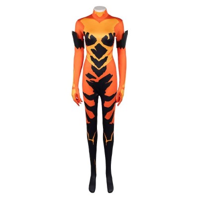 Invincible Season 4 Volcanikka Women Orange Jumpsuit Cosplay Costume Halloween Carnival Outfit