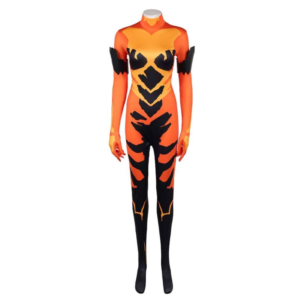 Invincible Season 4 Volcanikka Women Orange Jumpsuit Cosplay Costume Halloween Carnival Outfit
